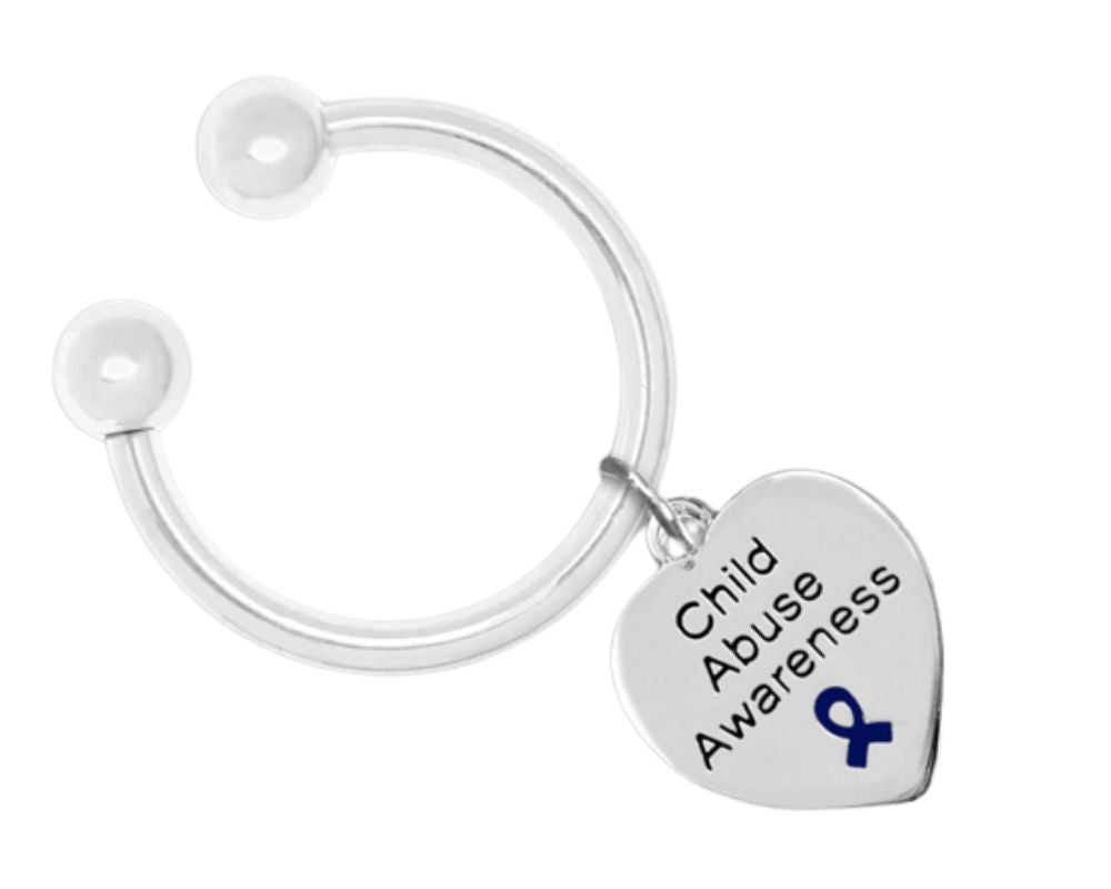 Heart Shaped Child Abuse Awareness Key Chains