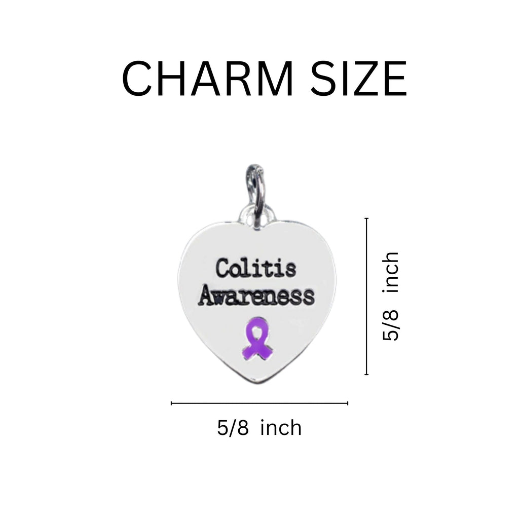 Heart Shaped Colitis Awareness Hanging Charms