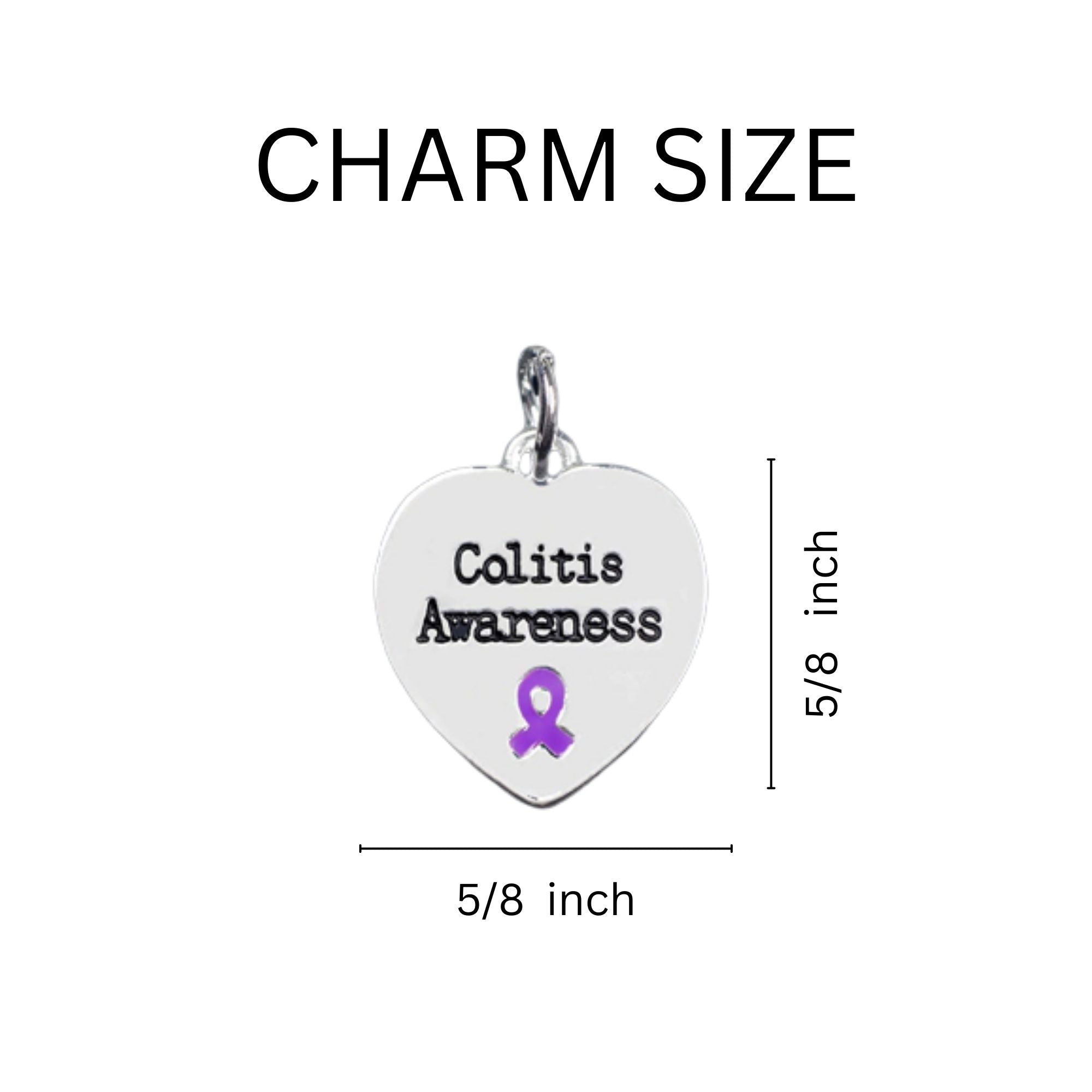 Heart Shaped Colitis Awareness Hanging Charms