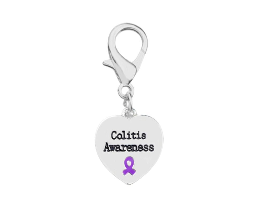 Heart Shaped Colitis Awareness Hanging Charms