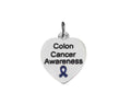 Heart Shaped Colon Cancer Awareness Charms