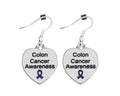 Heart Shaped Colon Cancer Awareness Earrings