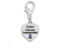 Heart Shaped Colon Cancer Awareness Hanging Charms