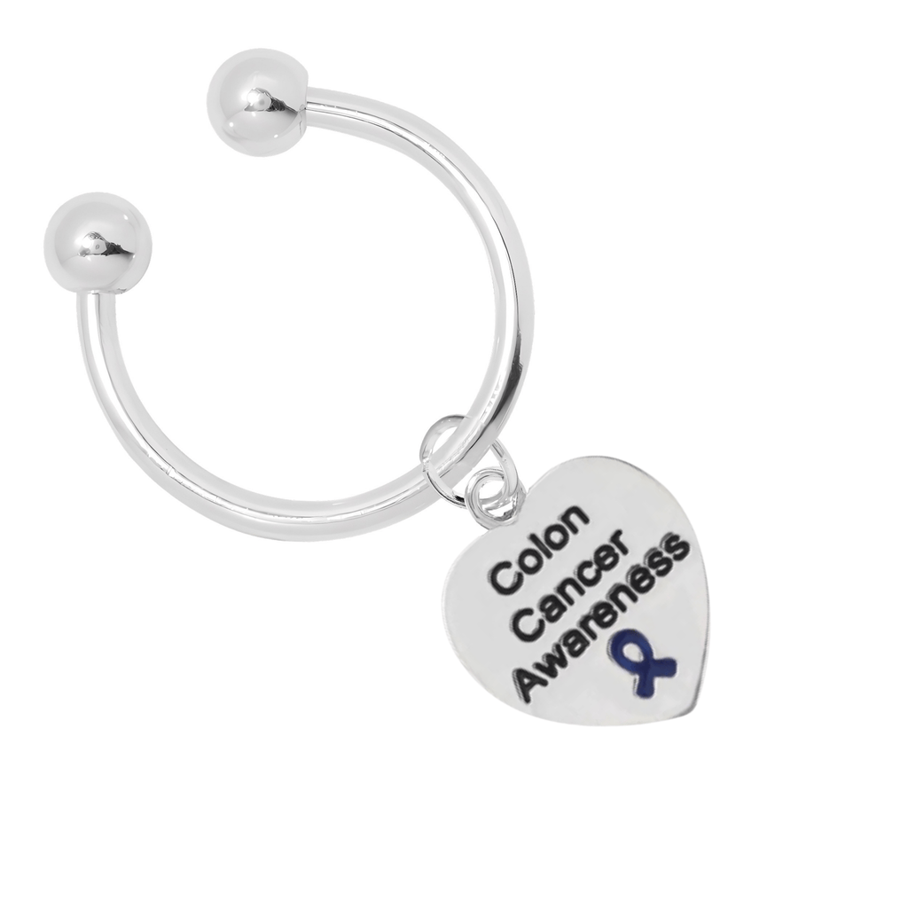 Heart Shaped Colon Cancer Awareness Key Chains