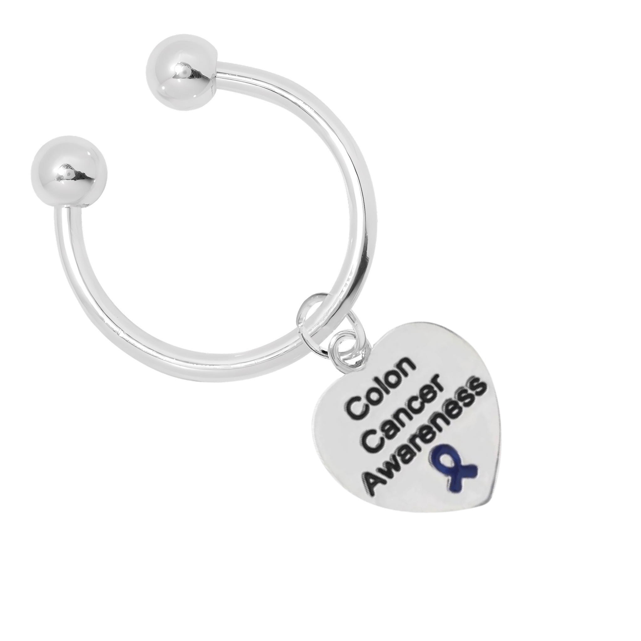 Heart Shaped Colon Cancer Awareness Key Chains