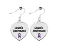 Heart Shaped Crohn's Disease Awareness Earrings
