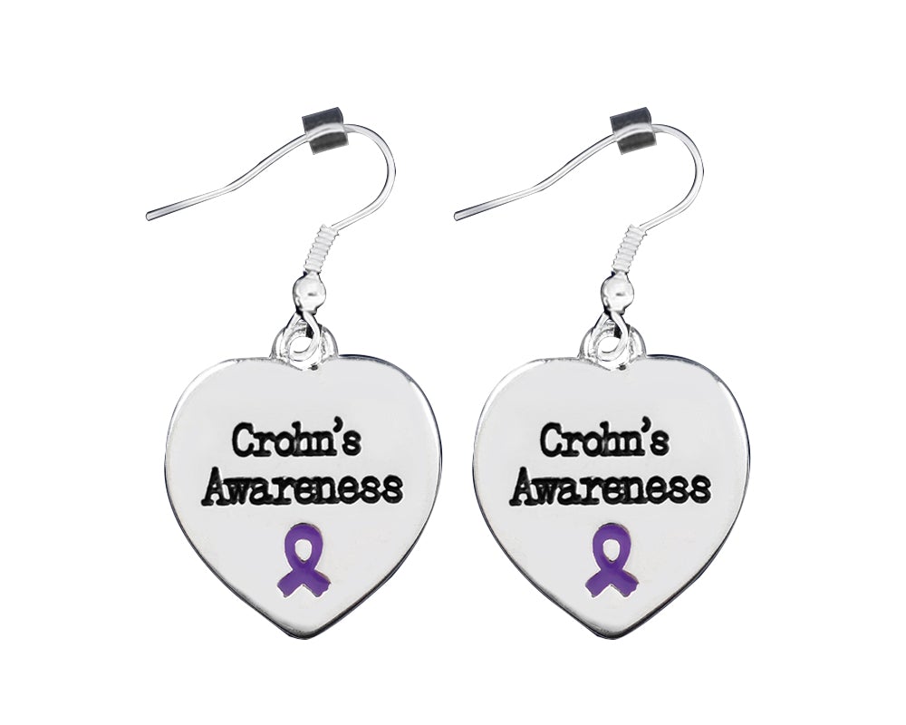 Heart Shaped Crohn's Disease Awareness Earrings