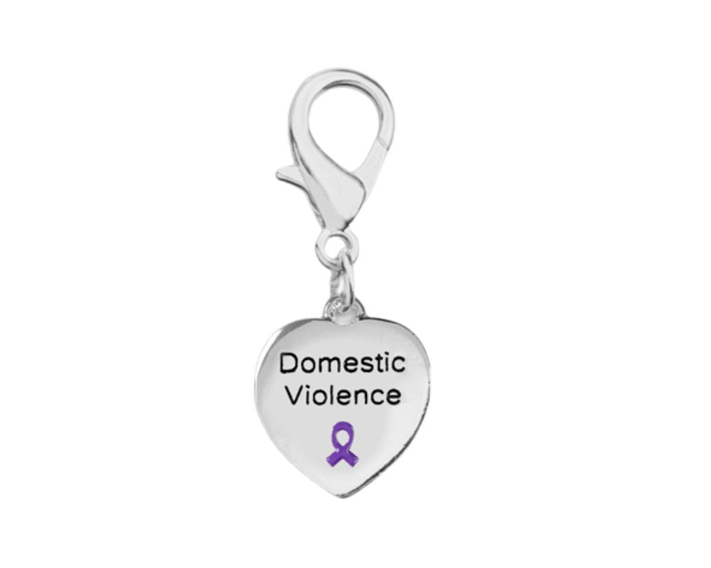 Heart Shaped Domestic Violence Awareness Hanging Charms