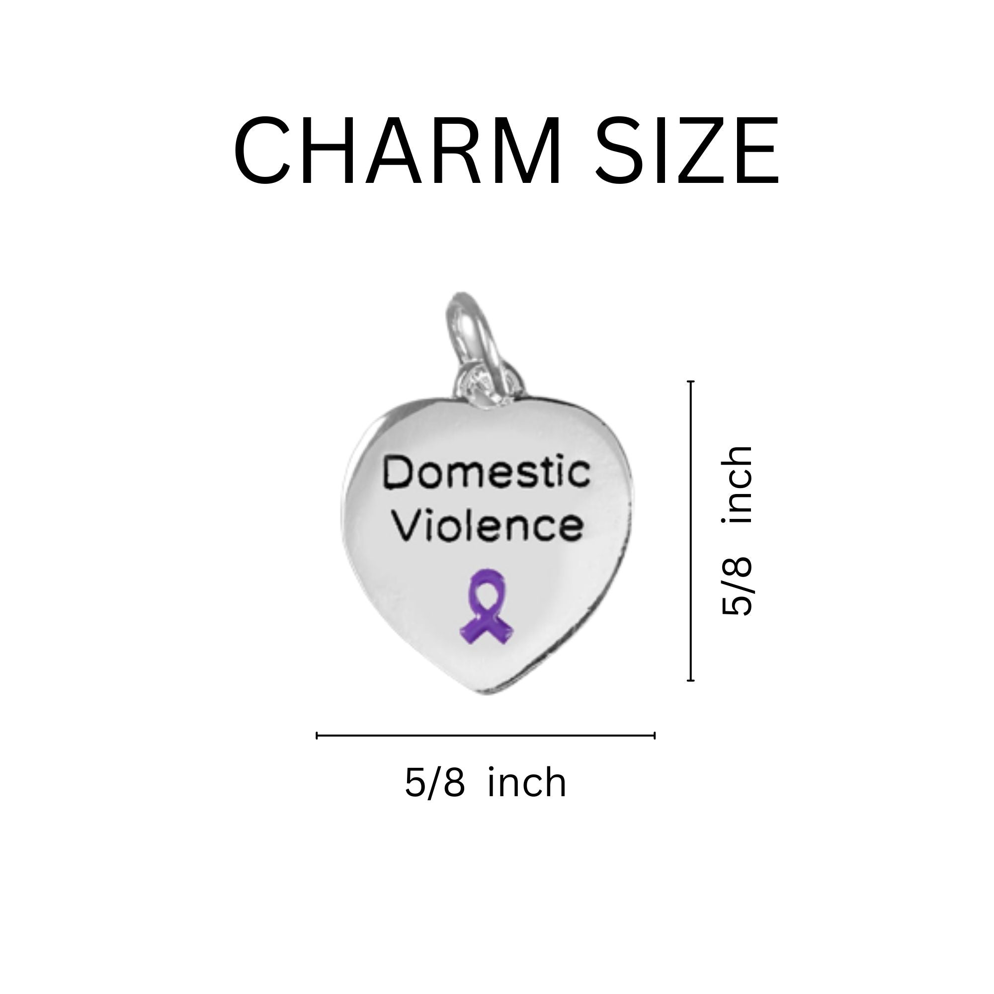 Heart Shaped Domestic Violence Awareness Split Style Keychains