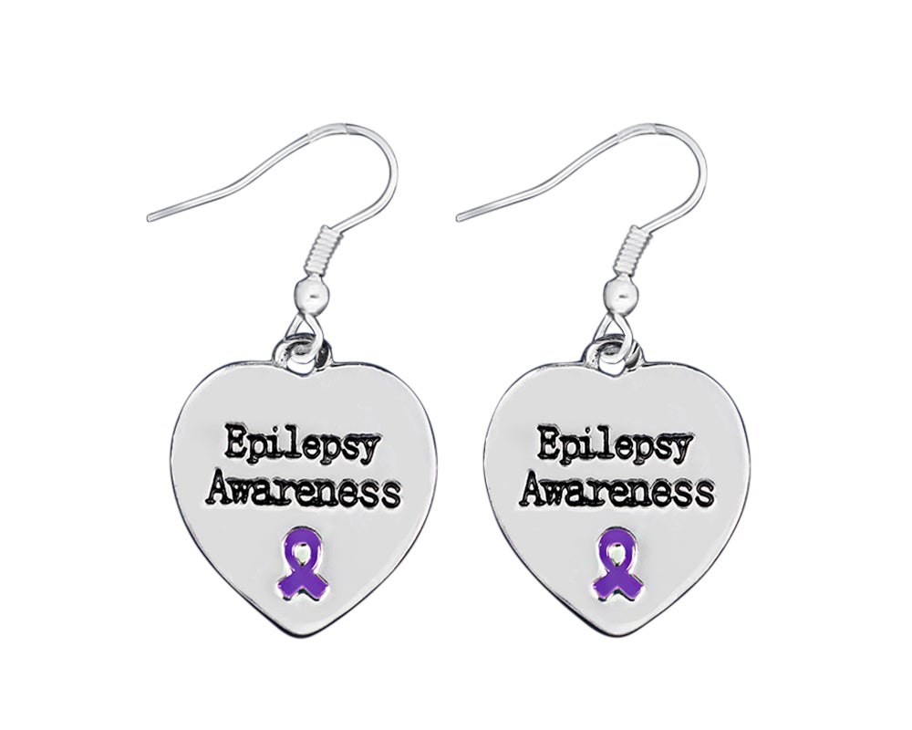 Heart Shaped Epilepsy Awareness Earrings