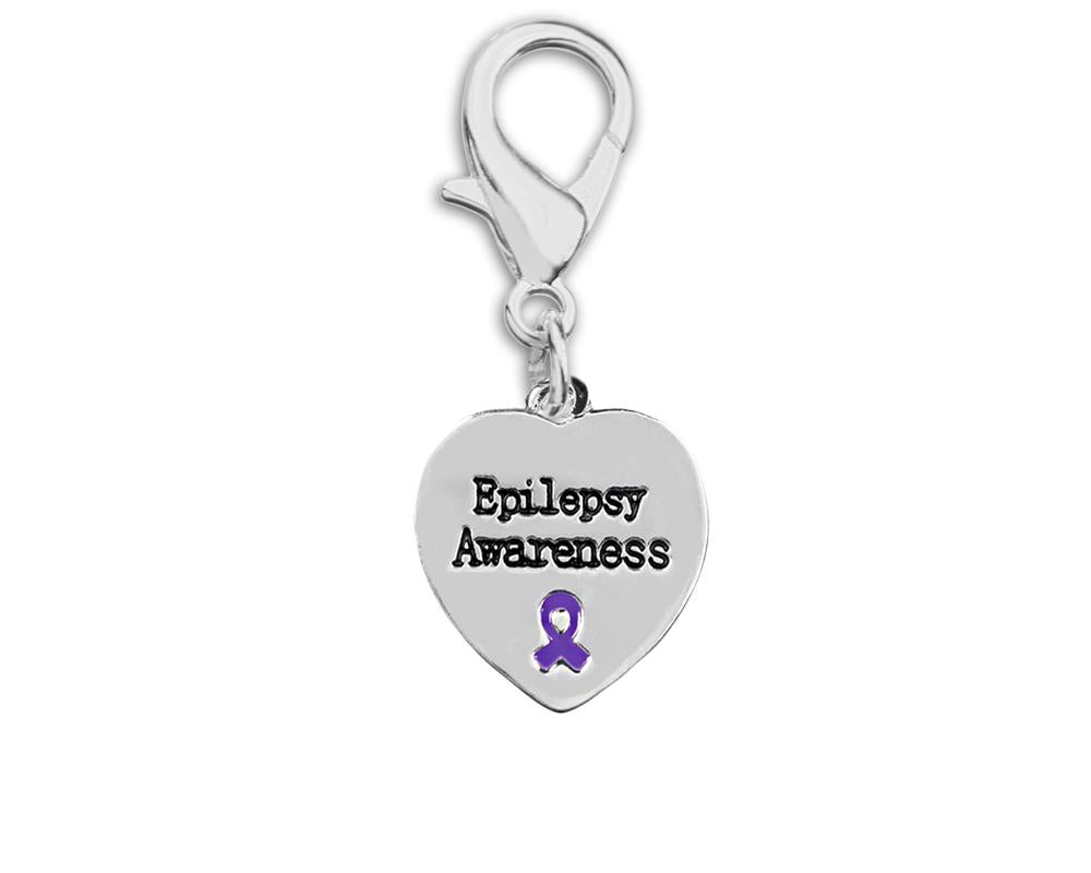 Heart Shaped Epilepsy Awareness Hanging Charms