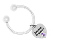 Heart Shaped Epilepsy Awareness Keychains