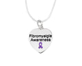 Heart Shaped Fibromyalgia Awareness Necklaces