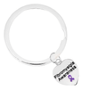 Heart Shaped Fibromyalgia Awareness Split Style Keychains