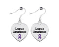 Heart Shaped Lupus Awareness Earrings