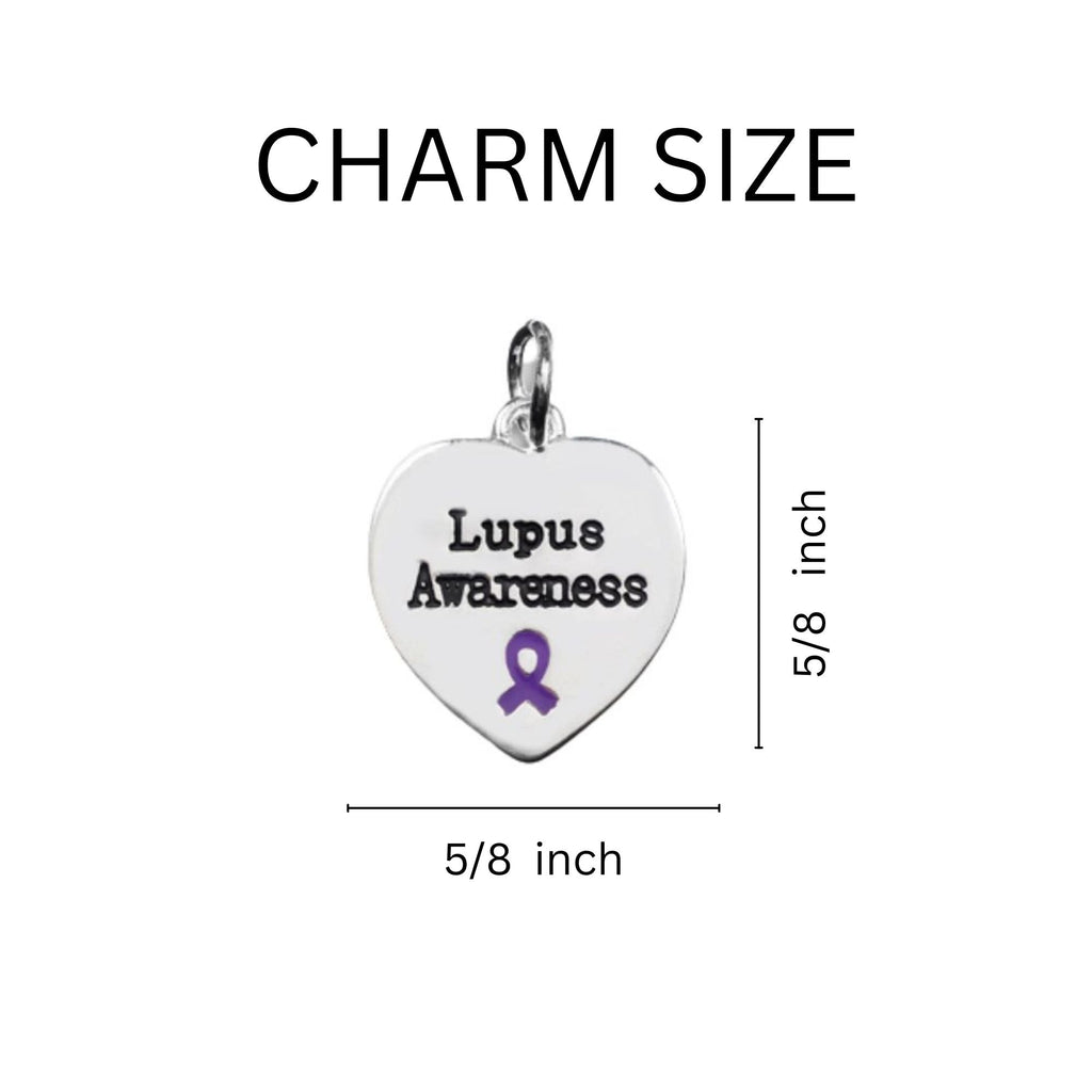 Heart Shaped Lupus Awareness Hanging Charms
