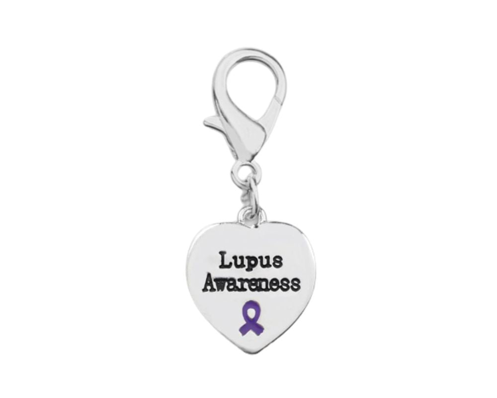 Heart Shaped Lupus Awareness Hanging Charms