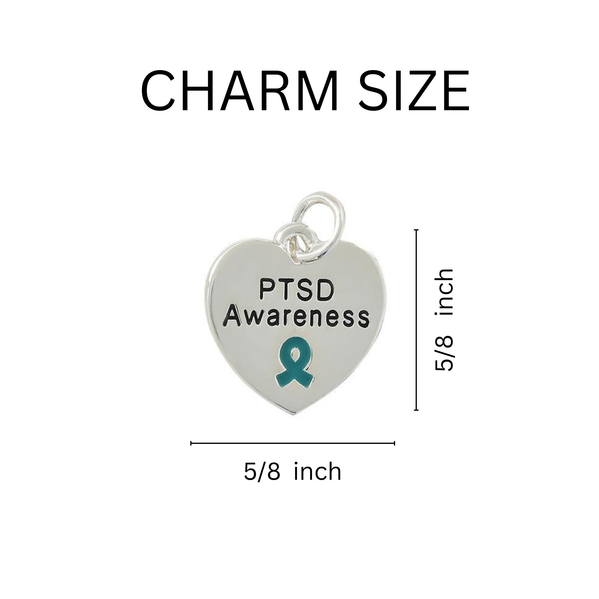 Heart Shaped Post Traumatic Stress Disorder PTSD Awareness Earrings