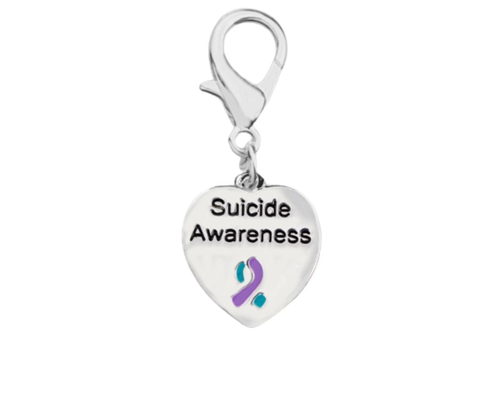 Heart Shaped Suicide Awareness Hanging Charms