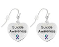 Heart Shaped Suicide Awareness Hanging Earrings