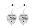 Heart Shaped Testicular Cancer Awareness Earrings