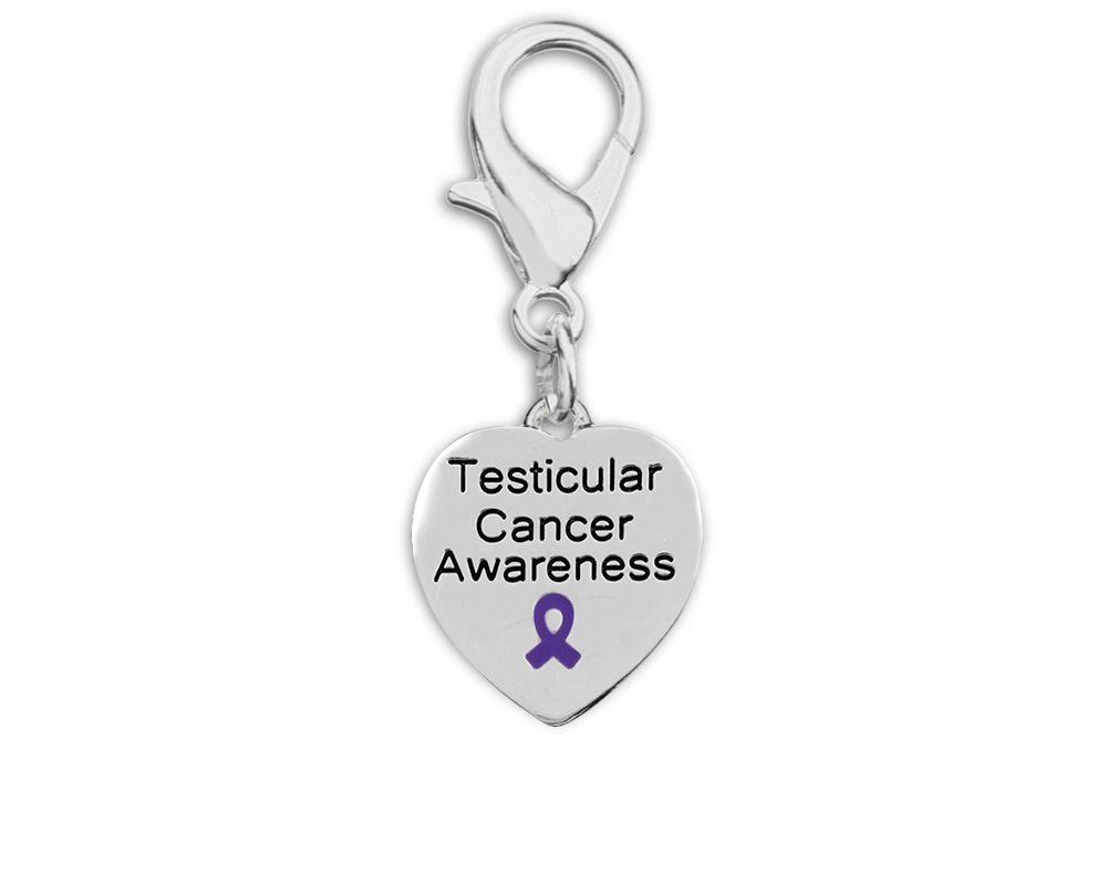 Heart Shaped Testicular Cancer Awareness Hanging Charms