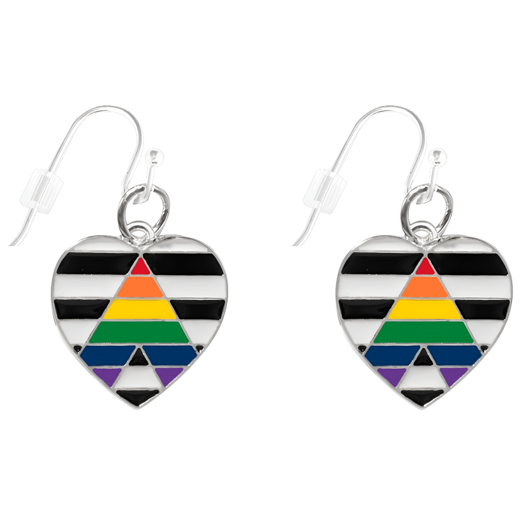 Heart Straight Ally Flag Earrings