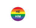 He/Him Pronoun Rainbow Flag Button Pins