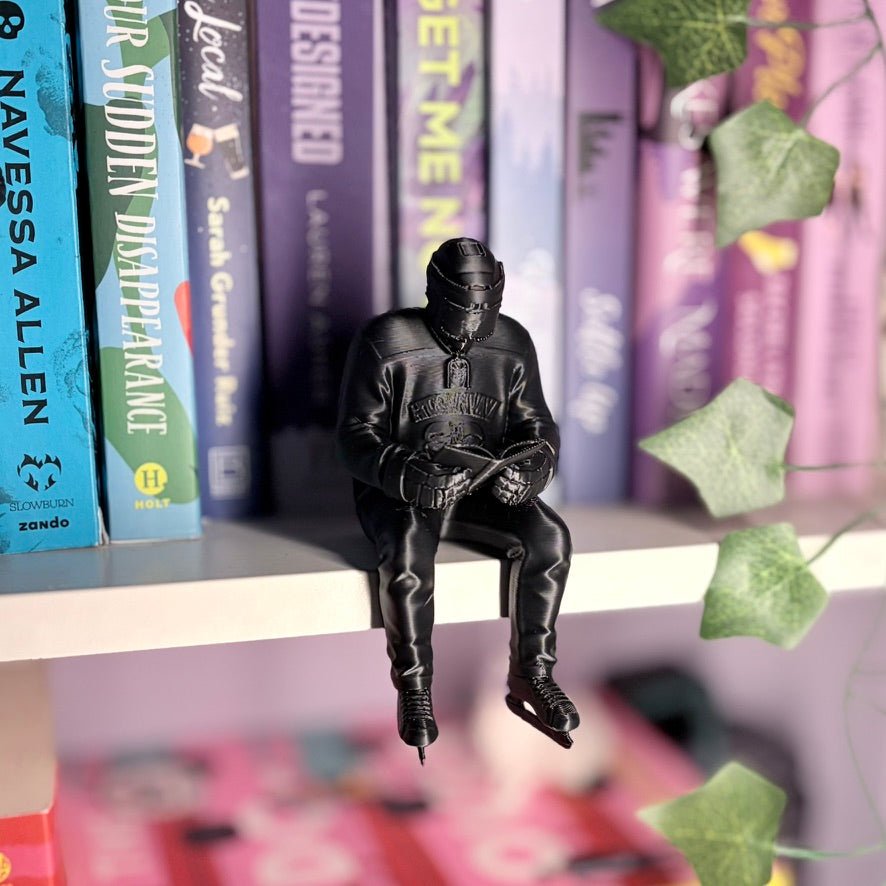 Hockey Player Reading a Book 3d Printed Bookshelf Decor