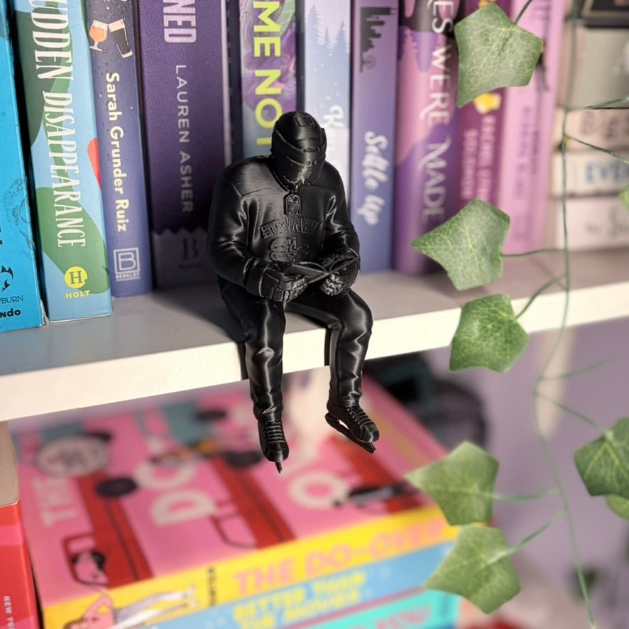 Hockey Player Reading a Book 3d Printed Bookshelf Decor