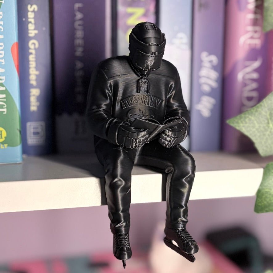 Hockey Player Reading a Book 3d Printed Bookshelf Decor