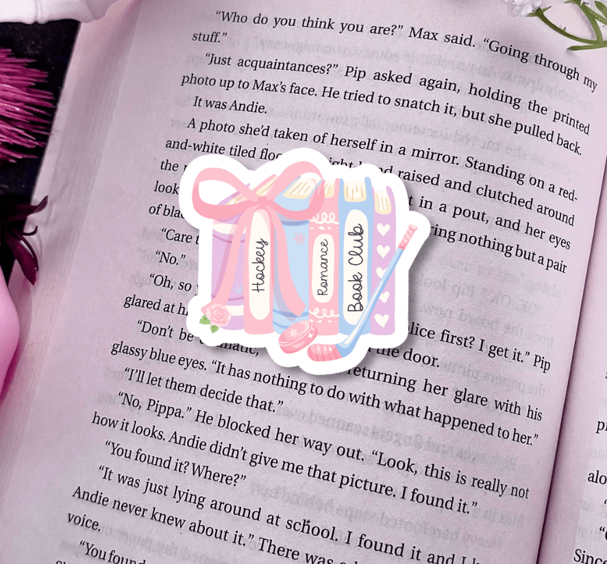 Hockey Romance Book Club Sparkle Vinyl Sticker – Durable Waterproof Bookish Decal