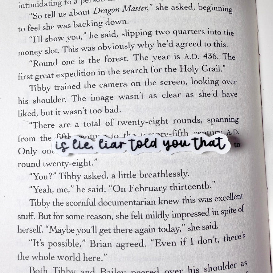 Hockey Romance"is lie, liar told you that" Clear Matte Sticker