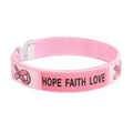 Hope, Faith, Love Pink Ribbon Bangle Bracelets