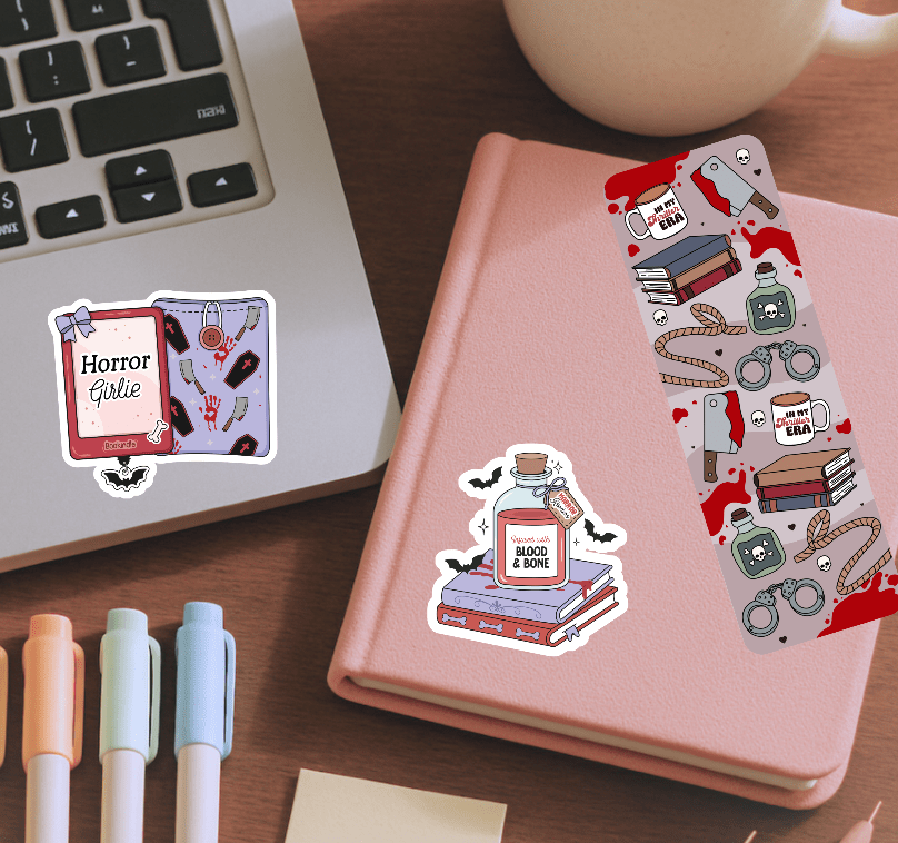 Horror Girlie Stickers and Bookmark Bundle
