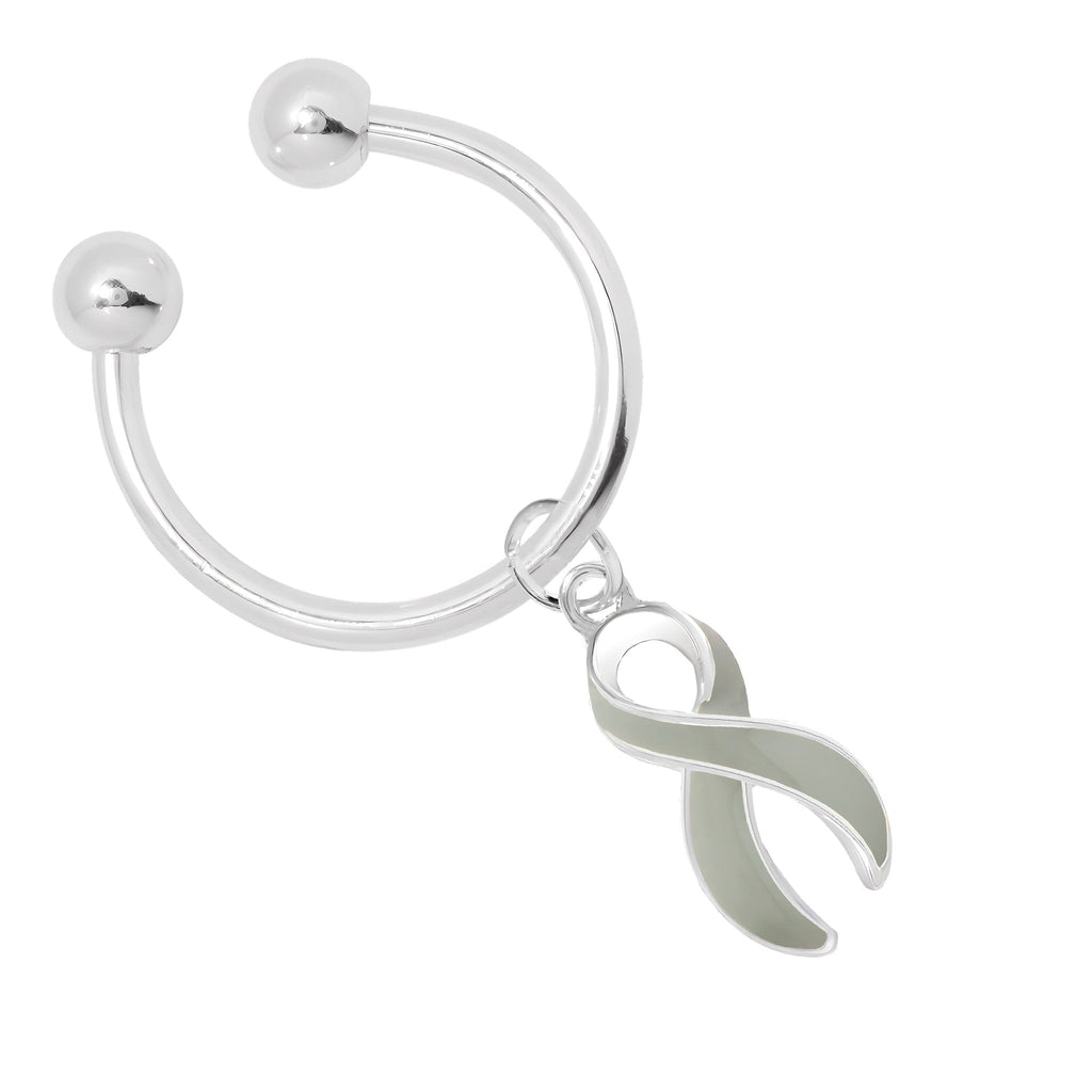 Horseshoe Style Gray Ribbon Key Chains