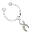 Horseshoe Style Gray Ribbon Key Chains