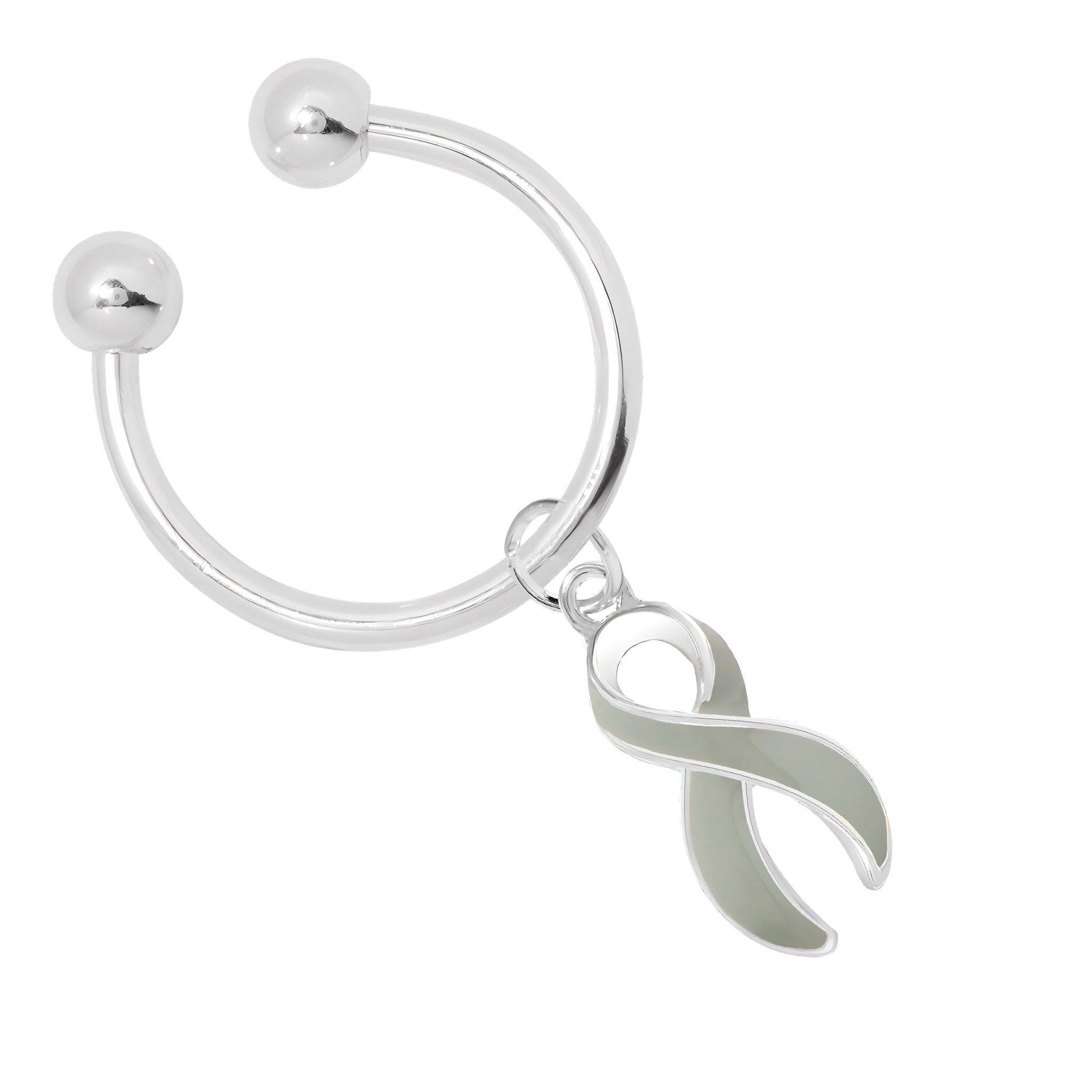 Horseshoe Style Gray Ribbon Key Chains
