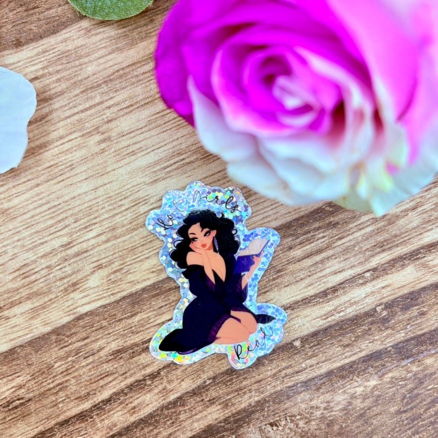 Hot Girls Read 2 Inch Glitter Sticker