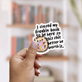 I Closed My Book Hedgehog Sticker