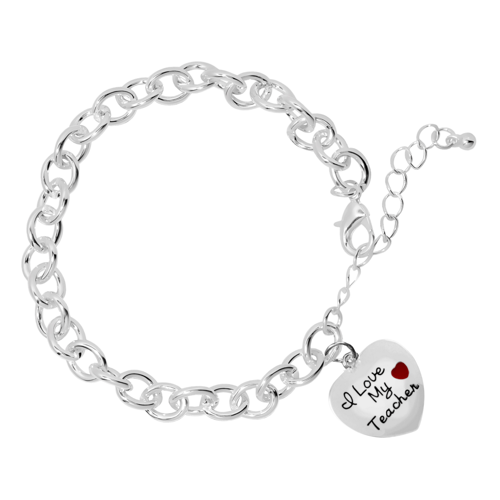 I Love My Teacher Chunky Charm Bracelets