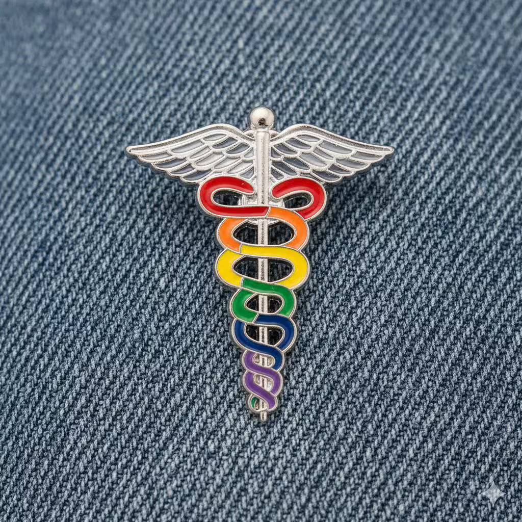 Rainbow Caduceus Pins