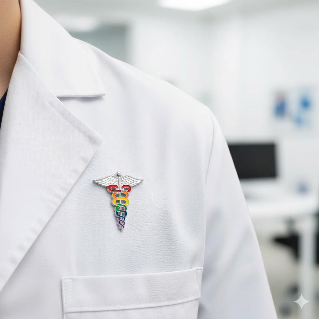 Rainbow Caduceus Pins