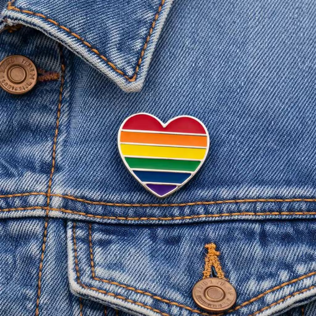 Rainbow Heart Shaped Pins