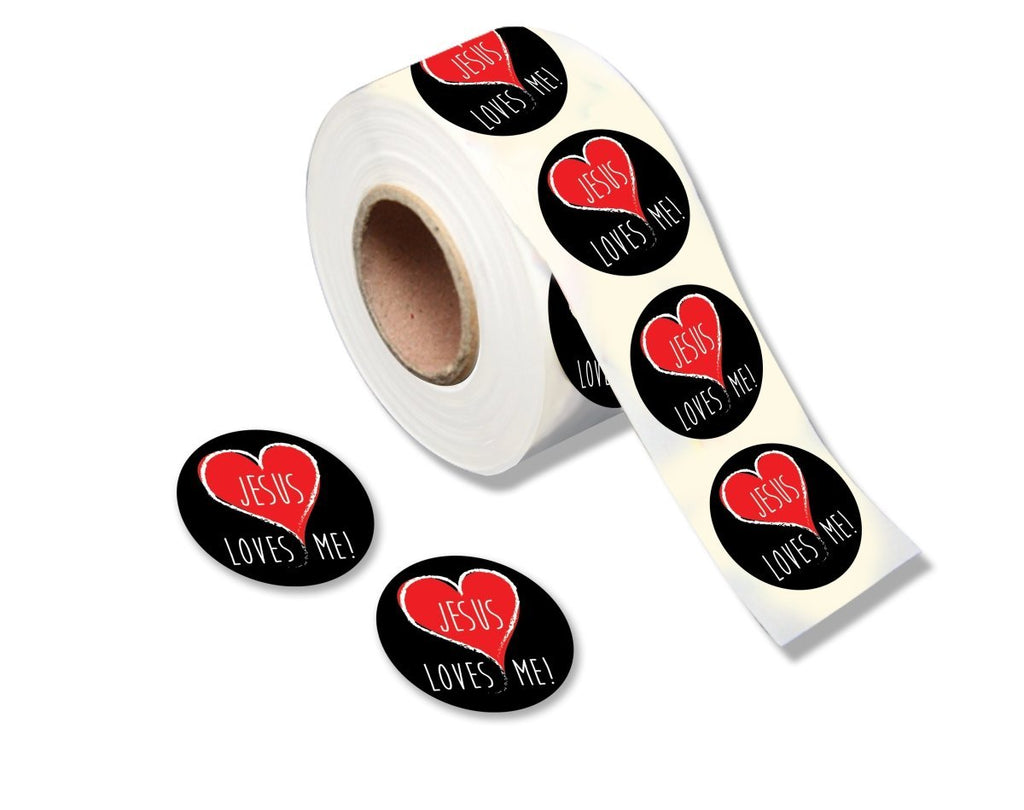 Jesus Loves Me Stickers (250 per Roll)