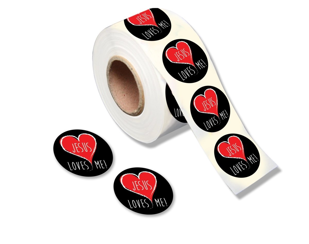 Jesus Loves Me Stickers (250 per Roll)