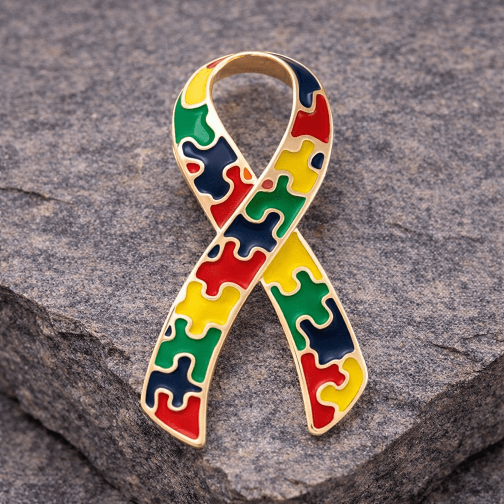 Large Autism Ribbon Pins