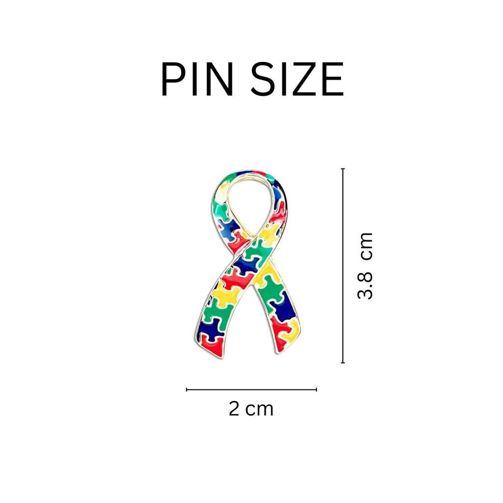 Large Autism Ribbon Pins