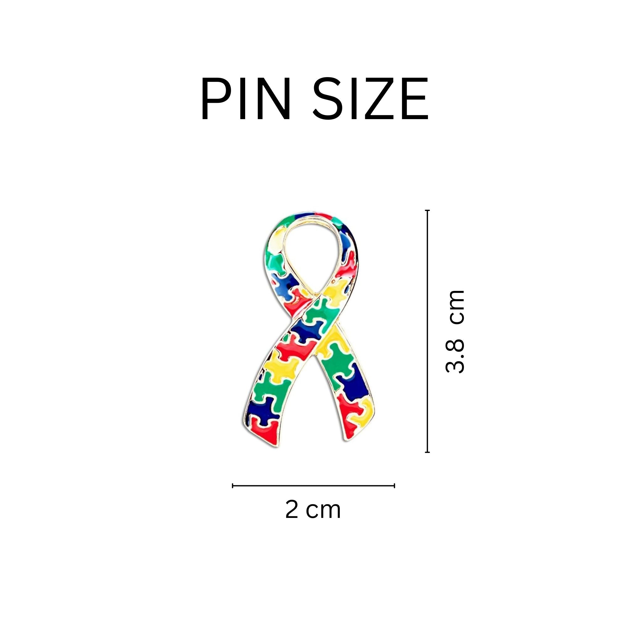 Large Autism Ribbon Pins