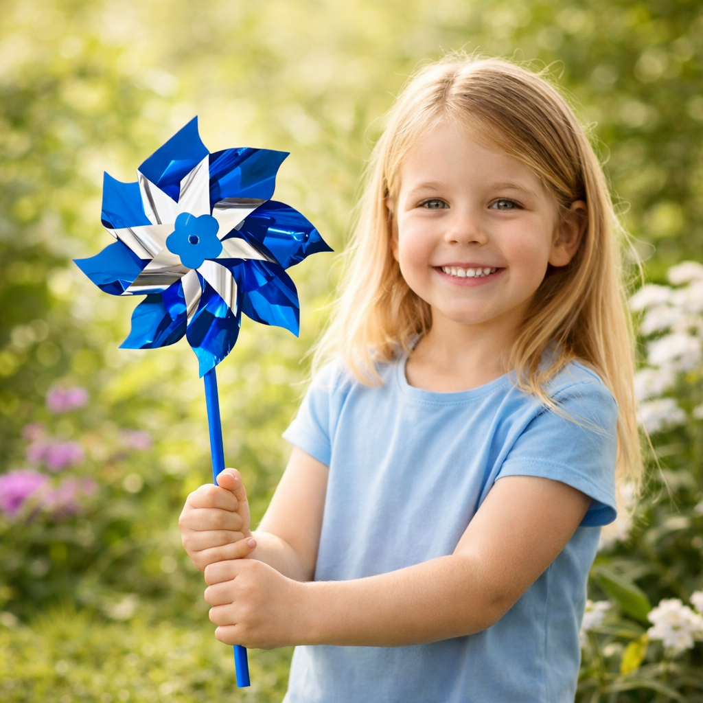 Large Blue Pinwheels for Child Abuse Prevention